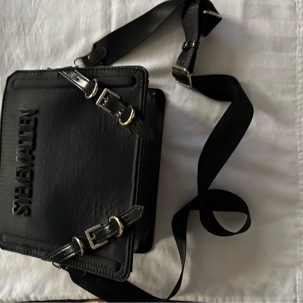 Steve Madden Black Crossbody Bag with Buckles